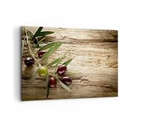 Cuadros Decoracion Salon Oliva italia aroma dieta Lienzos decorativos 120x80cm Cuadro Sobre Lienzo Moderno Dormitorio Cocina Cuadros Pared Imágenes Wall Art Prints Decor Grande XXL AA120x80-2420