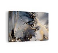 Cuadros Decoracion Salon Oscuro Abstracción Oro Lienzos decorativos 120x80cm Cuadro Sobre Lienzo Moderno Dormitorio Cocina Cuadros Pared Imágenes Wall Art Prints Decor Canvas Grande XXL AA120x80-4824