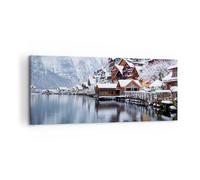 Cuadros Decoracion Salon Paisaje Asentamiento De Montaña Invierno Lienzos decorativos 120x50cm Cuadro Sobre Lienzo Moderno Dormitorio Cuadros Pared Imágenes Wall Art Prints Decor Grande AB120x50-5363