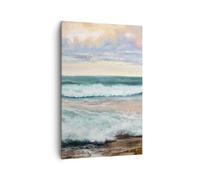 Cuadros Decoracion Salon Paisaje Mar Playa Lienzos decorativos 80x120cm Cuadro Sobre Lienzo Moderno Vertical Dormitorio Cocina Cuadros Pared Imágenes Wall Art Prints Decor Canvas Grande PA80x120-5389