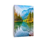 Cuadros Decoracion Salon Paisaje Montañas Amanecer Lienzos decorativos 80x120cm Cuadro Sobre Lienzo Moderno Vertical Dormitorio Cuadros Pared Imágenes Wall Art Prints Decor Grande PA80x120-4456