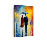 Cuadros Decoracion Salon Pareja Romántico Caminar Lienzos decorativos 80x120cm Cuadro Sobre Lienzo Moderno Vertical Dormitorio Cocina Cuadros Pared Imágenes Wall Art Prints Decor Grande PA80x120-6011