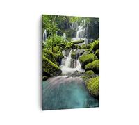 Cuadros Decoracion Salon parque cascada agua Lienzos decorativos 80x120cm Cuadro Sobre Lienzo Moderno Vertical Dormitorio Cocina Cuadros Pared Imágenes Wall Art Prints Decor Grande PA80x120-3754