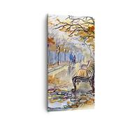 Cuadros Decoracion Salon Path Banco otoño mujer Lienzos decorativos 65x120cm Cuadro Sobre Lienzo Moderno Vertical Dormitorio Cocina Cuadros Pared Imágenes Wall Art Prints Decor Grande PA65x120-3000