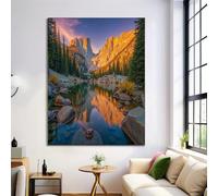 Cuadros Decoracion Salon Pico Del Atardecer 40X60Cm Para Dormitorios Cuadro Decorativos De Salon Lienzos Decorativo Pared Decoracion Dormitorio Matrimonio Paisajes Encantadores Color Naranja