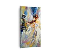 Cuadros Decoracion Salon Pieza Mujer Artista Lienzos decorativos 65x120cm Cuadro Sobre Lienzo Moderno Vertical Dormitorio Cocina Cuadros Pared Imágenes Wall Art Prints Decor Grande PA65x120-5146