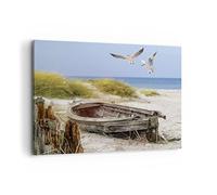 Cuadros Decoracion Salon Playa Gaviotas Łódź Lienzos decorativos 120x80cm Cuadro Sobre Lienzo Moderno Dormitorio Cocina Cuadros Pared Imágenes Wall Art Prints Decor Canvas Grande XXL AA120x80-4170