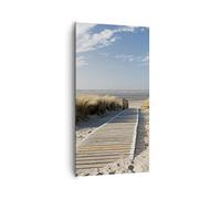 Cuadros Decoracion Salon Playa mar pasarela orilla Lienzos decorativos 65x120cm Cuadro Sobre Lienzo Moderno Vertical Dormitorio Cuadros Pared Imágenes Wall Art Prints Decor Grande PA65x120-2657
