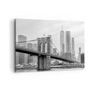 Cuadros Decoracion Salon Puente Brooklyn Blanco Y Negro Lienzos decorativos 120x80cm Cuadro Sobre Lienzo Moderno Dormitorio Cuadros Pared Imágenes Wall Art Prints Decor Grande XXL AA120x80-4245