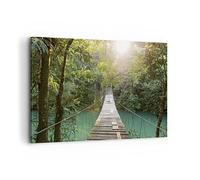 Cuadros Decoracion Salon Puente Cuerda Selva Lienzos decorativos 120x80cm Cuadro Sobre Lienzo Moderno Dormitorio Cocina Cuadros Pared Imágenes Wall Art Prints Decor Canvas Grande XXL AA120x80-4397