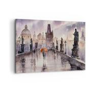 Cuadros Decoracion Salon Puente Paisaje Clásico Lienzos decorativos 120x80cm Cuadro Sobre Lienzo Moderno Dormitorio Cocina Cuadros Pared Imágenes Wall Art Prints Decor Canvas Grande XXL AA120x80-5456