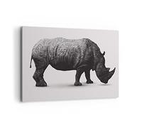 Cuadros Decoracion Salon Rinoceronte animales áfrica safari Lienzos decorativos 120x80cm Cuadro Sobre Lienzo Moderno Dormitorio Cuadros Pared Imágenes Wall Art Prints Decor Grande XXL AA120x80-2935