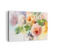 Cuadros Decoracion Salon rosa flor jardin Lienzos decorativos 120x80cm Cuadro Sobre Lienzo Moderno Dormitorio Cocina Cuadros Pared Imágenes Wall Art Prints Decor Canvas Grande XXL AA120x80-3910