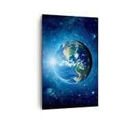 Cuadros Decoracion Salon Tierra universo estrellas galaxia Lienzos decorativos 80x120cm Cuadro Sobre Lienzo Moderno Vertical Dormitorio Cuadros Pared Imágenes Wall Art Prints Grande PA80x120-2943