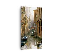 Cuadros Decoracion Salon Venecia puente agua casa Lienzos decorativos 65x120cm Cuadro Sobre Lienzo Moderno Vertical Dormitorio Cocina Cuadros Pared Imágenes Wall Art Prints Decor Grande PA65x120-2532