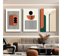 Cuadros decorativos de lienzo con rayas geométricas minimalistas modernas con estilo nórdico para sala de estar, dormitorio, decoración de pared del hogar (70 x 100 cm/3 piezas sin marco)