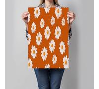 Cuadros Decorativos en Lienzo Linda Margarita, Cuadro Minimalismo Decoración Pared Cuadro Para Salon Dormitorio Sin Marco, Naranja-Blanco