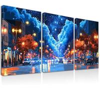 Cuadros Decorativos París, 3Pcs Decoración de Arte de Pared Moderno, 60x80cm Cuadros Decoracion Salon Modernos con Marco, Pintura Lienzos Decorativos Dormitorio, Impermeable Wall Art para Salon, -2295