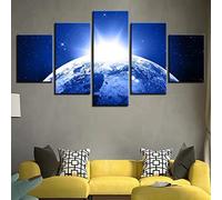 Cuadros En Lienzo 5 Piezas Lienzo Arte De Pared Planeta Tierra Amanecer Cuadro Decoracion Hogar Dormitorio Lienzo Pintura En Lienzo Obra De Arte De La Habitación Pinturas En Lienzo (Xxl/Si -9R9I-M0L