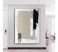 Cuadros en lienzo en blanco y negro para salón de estilo rústico moderno. Impresiones artísticas en lienzo para decoración de paredes (60x80cm (24x32 pulgadas)/con marco negro).