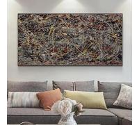 Cuadros en lienzo Jackson Pollock - Famosos cuadros de arte abstracto, carteles e impresiones en lienzo, cuadros de pared para decoración del hogar, marco interior de 50x100cm (20x39in)