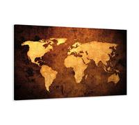 Cuadros en Lienzo Mapa 120 x 80 cm Modelo Nr. 5162 XXL Las imágenes Estan Listas, enmarcadas en Marcos de Madera auténtica. El diseño de la impresión artística como un Mural Enmarcado.