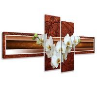Cuadros en Lienzo orquídea 160 x 70 cm Modelo Nr. 6533 XXL Las imágenes Estan Listas, enmarcadas en Marcos de Madera auténtica. El diseño de la impresión artística como un Mural Enmarcado.