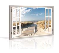 Cuadros en Lienzo Ventana Vista mar 120 x 80 cm Modelo Nr. 5007