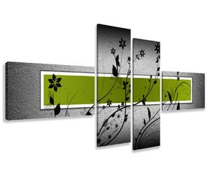 Cuadros en Lienzo Verde 160 x 70 cm Modelo Nr. 6534 XXL Las imágenes Estan Listas, enmarcadas en Marcos de Madera auténtica. El diseño de la impresión artística como un Mural Enmarcado.