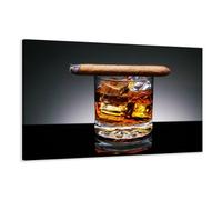 Cuadros en Lienzo Whiskey 120 x 80 cm Modelo Nr. 5004 XXL Las imágenes Estan Listas, enmarcadas en Marcos de Madera auténtica. El diseño de la impresión artística como un Mural Enmarcado.