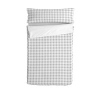 Cuadros Grey Saco nórdico Gris, 90x200 cm (Cama 90) Sin Relleno, 100% Algodón, Calidad de 150 Hilos