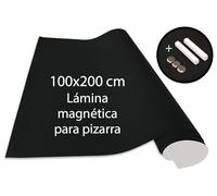 Cuadros Lifestyle Board Foil 100x200 cm | Pizarra magnética y autoadhesiva | Pizarra magnética | Lámina magnética | Incluye tiza + imanes | Negro