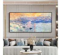 Cuadros Oleo Pintados A Mano Sobre Lienzo Grandes,Pintado A Mano Pintura Al Óleo Sobre Lienzo Pintura De Pared Original Puesta De Sol Océano Abstracto Naturaleza Paisaje Textura Obra De Arte Moder