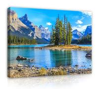 Cuadros Paisajes Montañas Naturaleza Bosque Arroyo 60 x 40 cm - Moderno Lienzo Lienzo Grande XXL Salón Dormitorio Impresión Arte Mural Lienzo Desing Pared Cuadro sobre Lienzo Listo para Colgar