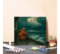 Cuadros para Pintar por numeros Hombre Pintura por Numeros OcéAno Paint by Numbers, DIY Entretenimiento Adultos Painting Principiante Kits con Accesorios para Decoracion Hogar 40x40cm Sin Marco 7-28KH