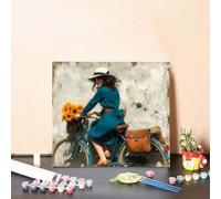 Cuadros para Pintar por numeros Mujer Pintura por Numeros Auto Paint by Numbers, DIY Entretenimiento Adultos Painting Principiante Kits con Accesorios para Decoracion Hogar 80x80cm Sin Marco 7-35GO