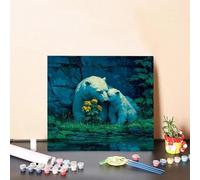 Cuadros para Pintar por numeros Osos Polares Pintura por Numeros Flor Paint by Numbers, DIY Entretenimiento Adultos Painting Principiante Kits con Accesorios, Decoracion Hogar 80x80cm Sin Marco K-41GO