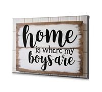 Cuadros para sala de estar, hogar, dulce hogar, donde pertenecen mis chicos, lienzo decorativo, decoración de comedor, decoración de baño (20 x 30 cm)