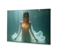 Cuadros para sala de estar, serenidad subacuática: una visión a la luz de las velas, lienzo decorativo para comedor, decoración de baño (40 x 60 cm)
