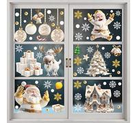 Cuadros para ventanas de Navidad, 9 hojas, autoadhesivas, imágenes para ventanas de Navidad, doble cara, reutilizables, lámina para ventana infantil, PVC estático, decoración navideña