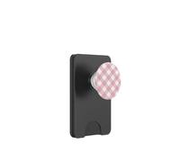 Cuadros rosados y rayas rosas, patrón pastel y cuadros PopSockets PopWallet para MagSafe