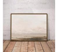 Cuadros vintage, pintura al óleo sobre lienzo, póster de paisaje marino costero, impresiones artísticas, decoración para sala de estar (40 x 50 cm)