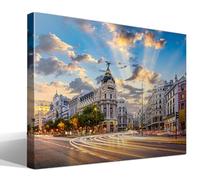 cuadrosfamosos.es Calle de Alcalá de Madrid - Fotografía Urbana | Cuadro Canvas Wall Art | Impresión Gi lienzo algodón puro | Bastidor 3cm | 70x95cm