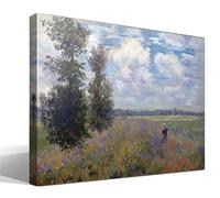 cuadrosfamosos.es Campo de amapolas en Argenteuil | Claude Monet | Impresionismo | Cuadro Canvas Wall Art | Impresion Giclee lienzo algodon puro | Bastidor 3cm | 55x75cm