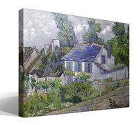 cuadrosfamosos.es | Cuadro | Canvas | Wall Art | Casas en Auvers de Vincent Willem van Gogh | Impresión Giclée sobre lienzo de algodón 100% | Bastidor de 3cm | 55x75cm