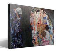 cuadrosfamosos.es | Cuadro | Canvas | Wall Art | La Muerte y la Vida de Gustav Klimt | Impresión Gi sobre lienzo de algodón 100% | Bastidor de 3cm | 40x55cm