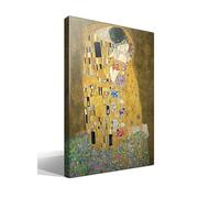 cuadrosfamosos.es El Beso | Gustav Klimt | Simbolismo | Cuadro Canvas Wall Art | Impresion Giclee lienzo algodon puro | Bastidor 3cm | 40x55cm