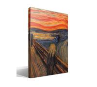 cuadrosfamosos.es El Grito | Edvard Munch | Expresionismo | Cuadro Canvas Wall Art | Impresion Giclee lienzo algodon puro | Bastidor 3cm | 70x95cm