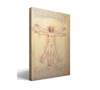 cuadrosfamosos.es El Hombre de Vitruvio | Leonardo Da Vinci | Renacimiento | Cuadro Canvas Wall Art | Impresion Giclee lienzo algodon puro | Bastidor 3cm | 55x75cm