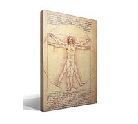 cuadrosfamosos.es El Hombre de Vitruvio | Leonardo Da Vinci | Renacimiento | Cuadro Canvas Wall Art | Impresion Giclee lienzo algodon puro | Bastidor 3cm
